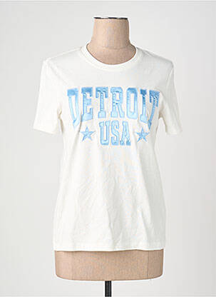 T-shirt col rond manches courtes blanc ONLY femme