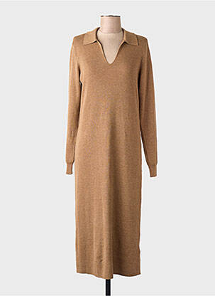 Robe longue manches longues manches longues beige VILA femme