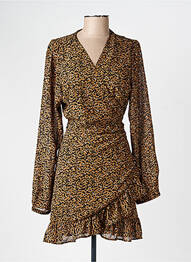 Robe courte manches longues manches longues marron ONLY femme