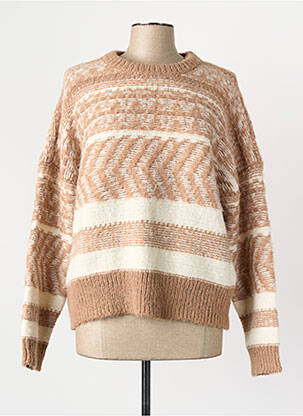 Pull col rond manches longues beige ONLY femme
