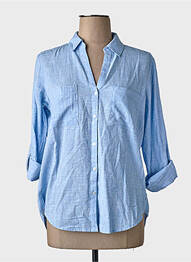 Chemisier coupe droite manches longues bleu TOM TAILOR femme