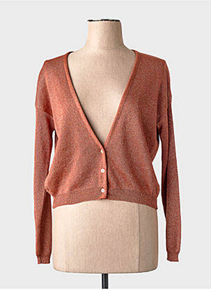 Gilet manches longues orange BELLITA femme