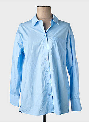 Chemisier coupe droite manches longues bleu ONLY femme