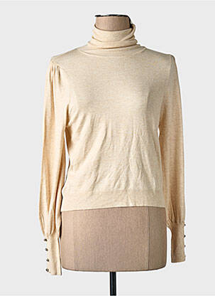 Pull col roulé beige MANGO femme