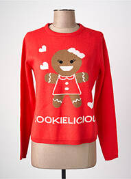 Pull col rond manches longues rouge ONLY femme