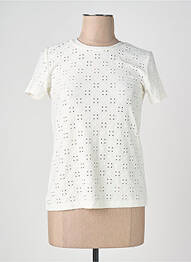T-shirt col rond manches courtes blanc JACQUELINE DE YONG femme
