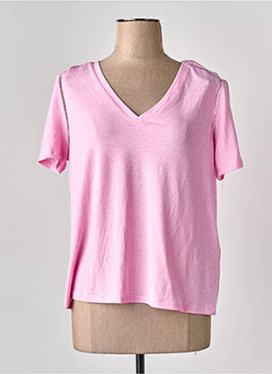 T-shirt coupe droite manches courtes rose VERO MODA femme