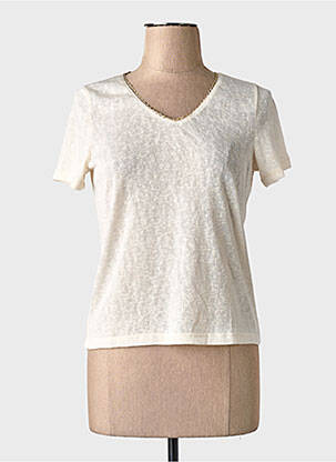 T-shirt col v manches courtes blanc VERO MODA femme