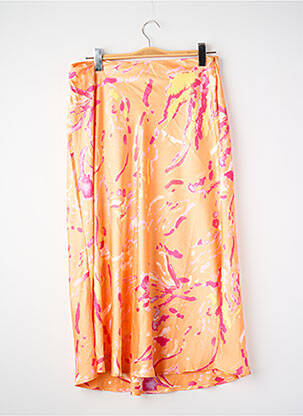 Jupe mi-longue taille haute orange VERO MODA femme