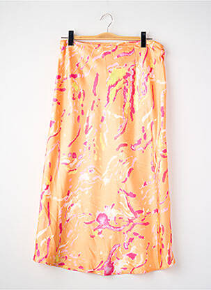 Jupe mi-longue taille haute orange VERO MODA femme
