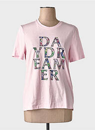 T-shirt coupe droite rose ONLY femme
