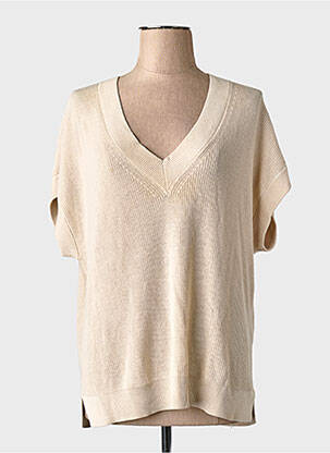 Pull col v beige VERO MODA femme