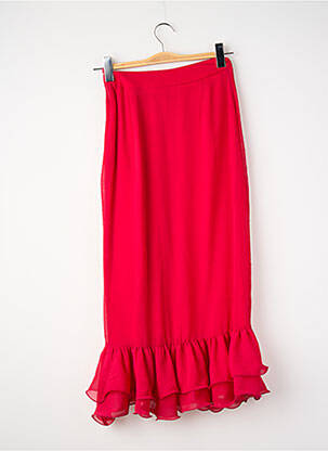 Jupe mi-longue rouge NAF NAF femme