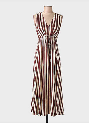 Robe longue marron MANGO femme