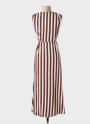 Robe longue marron MANGO femme
