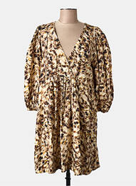 Robe courte marron MANGO femme