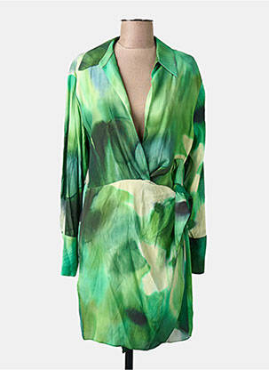 Robe mi-longue vert MANGO femme