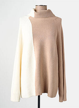 Pull col roulé beige MANGO femme