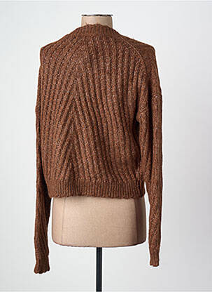 Pull col rond manches longues marron ONLY femme