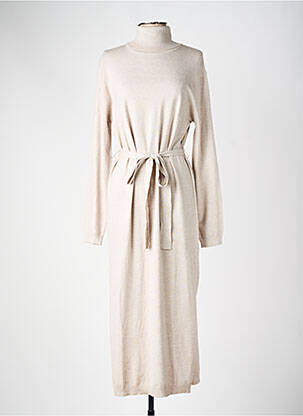 Robe longue beige MANGO femme