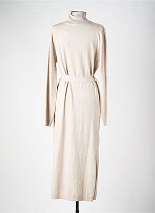 Robe longue beige MANGO femme