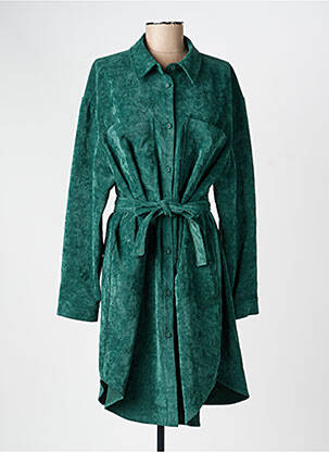 Robe mi-longue manches longues manches longues vert VILA femme