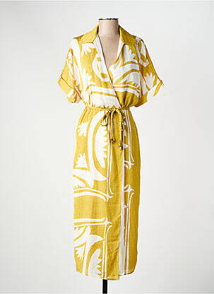 Robe courte jaune MANGO femme
