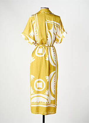 Robe courte jaune MANGO femme
