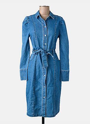 Robe mi-longue manches longues manches longues bleu VERO MODA femme