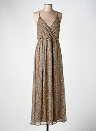 Robe longue col v marron VERO MODA femme