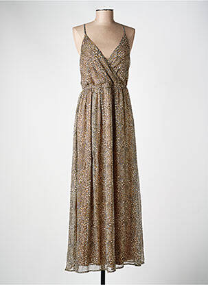 Robe longue col v marron VERO MODA femme
