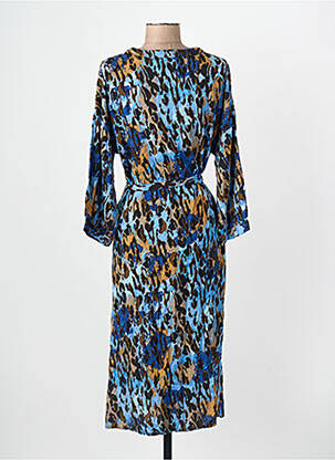 Robe mi-longue col v bleu VERO MODA femme