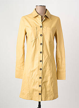 Robe courte jaune MANGO femme