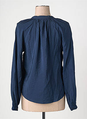 Chemisier col mao manches longues bleu VILA femme