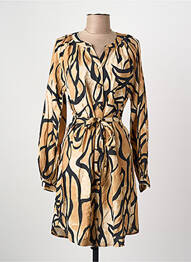 Robe mi-longue manches longues manches longues beige VERO MODA femme