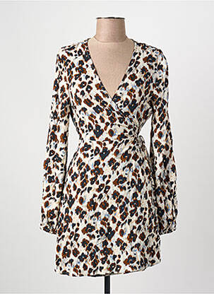 Robe mi-longue col v marron VILA femme