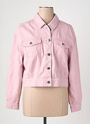 Veste en jean fermeture bouton rose ONLY femme