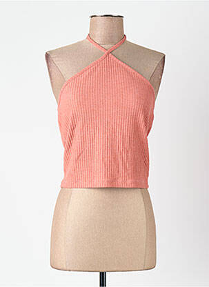 Débardeur col rond manches longues orange ONLY femme