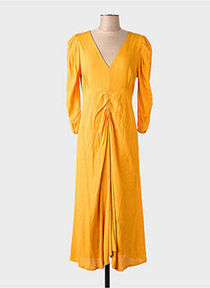Robe mi-longue orange ASTRID BLACK LABEL femme