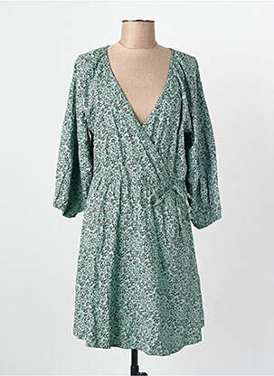 Robe mi-longue manches longues manches longues vert JACQUELINE DE YONG femme