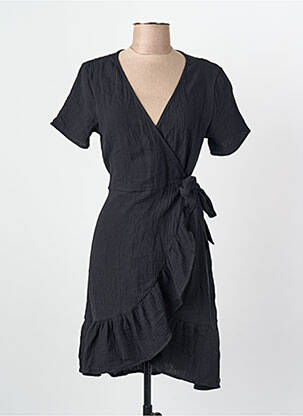 Robe courte col v noir JACQUELINE DE YONG femme