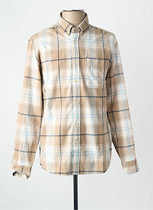 Chemise manches longues beige MANGO homme