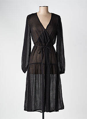 Robe mi-longue manches longues manches longues noir VERO MODA femme