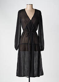 Robe mi-longue manches longues manches longues noir VERO MODA femme