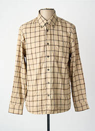 Chemise manches longues beige MANGO homme