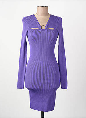 Robe courte col v violet ONLY femme