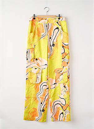 Pantalon droit jaune SOMETHING NEW femme