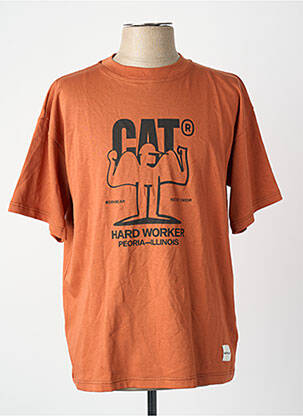T-shirt orange CATERPILLAR homme