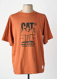 T-shirt orange CATERPILLAR homme