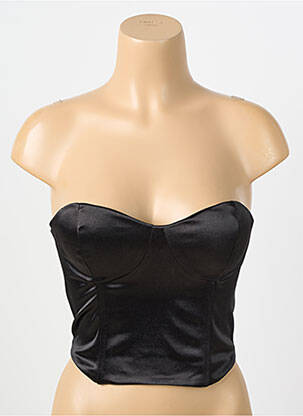 Crop top noir SOMETHING NEW femme